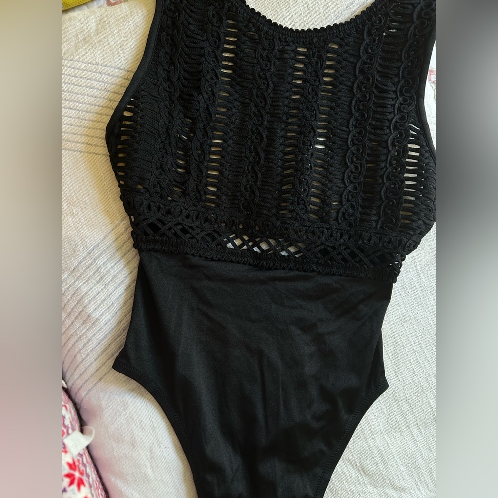 LA PERLA macrame vintage One-Piece Swimsuit sz 44 - Picture 3 of 11